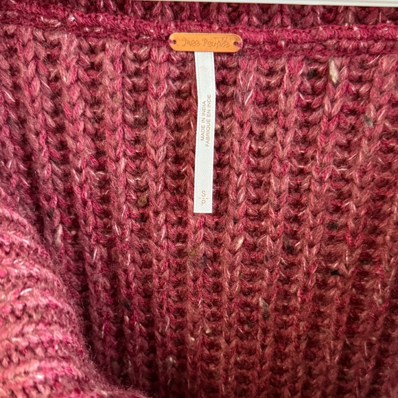 Free People New Dream Spillover Sweater - Wine Red - Size Small - NWT - Picture 7 of 16